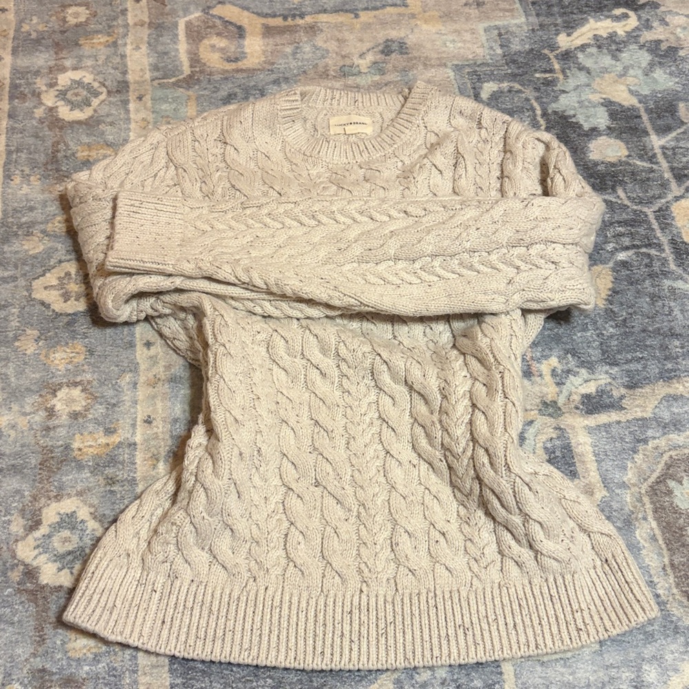 Lucky Brand Textured Knit Sweater in Cream